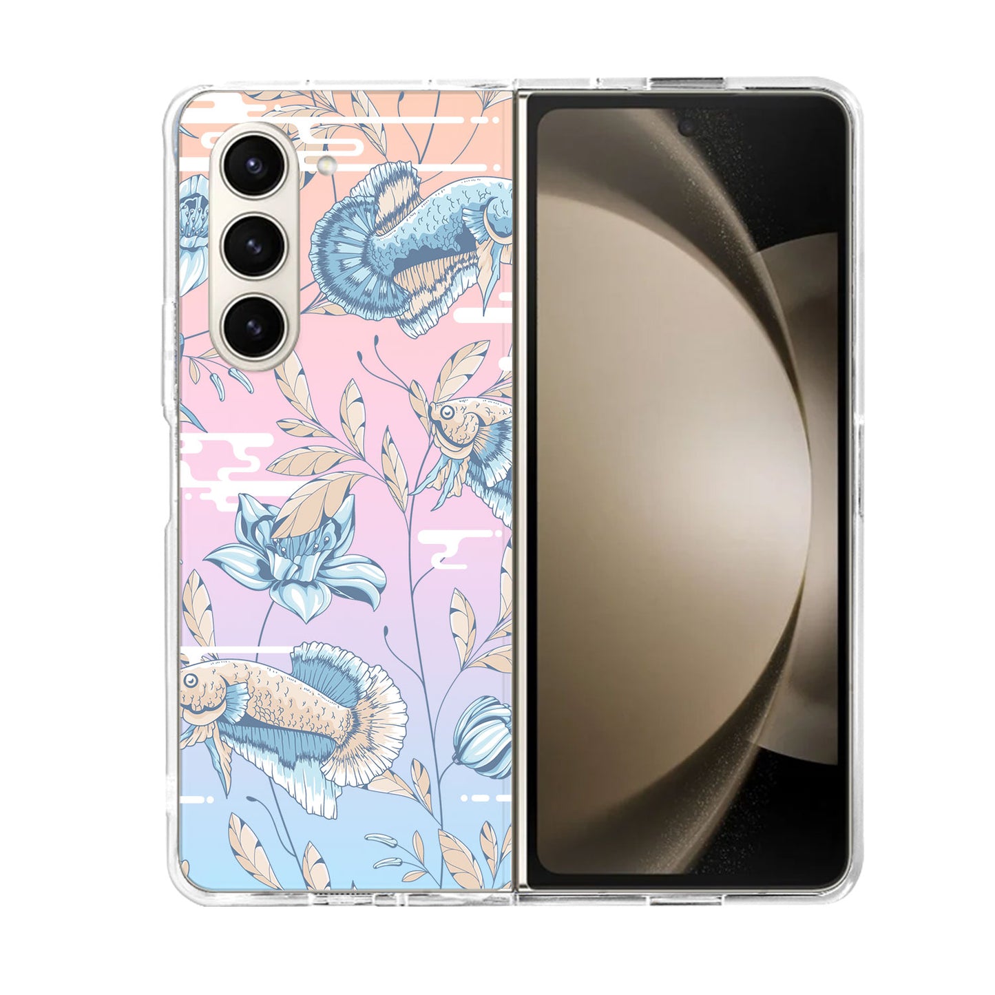 Android Flip / Fold Rearguard Holo - Fish & Floral 4.0