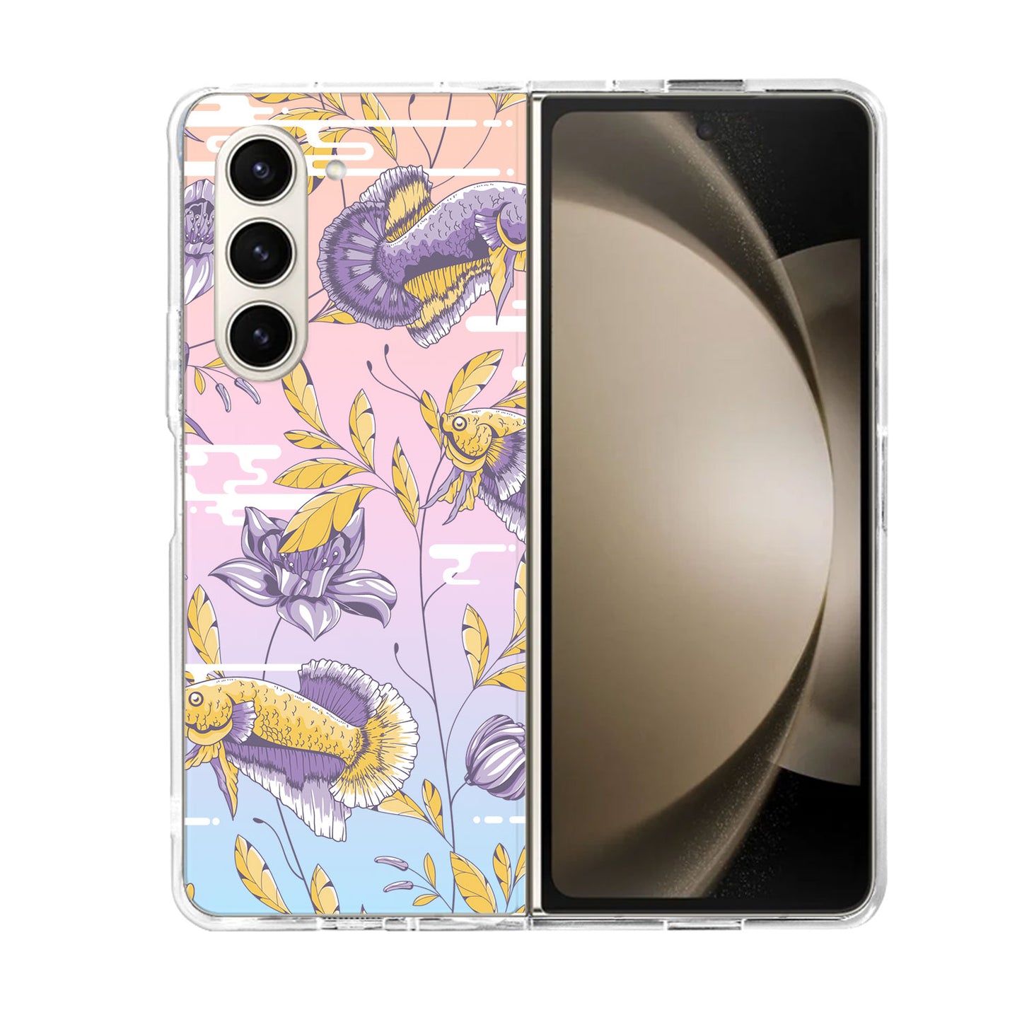 Android Flip / Fold Rearguard Holo - Fish & Floral 5.0