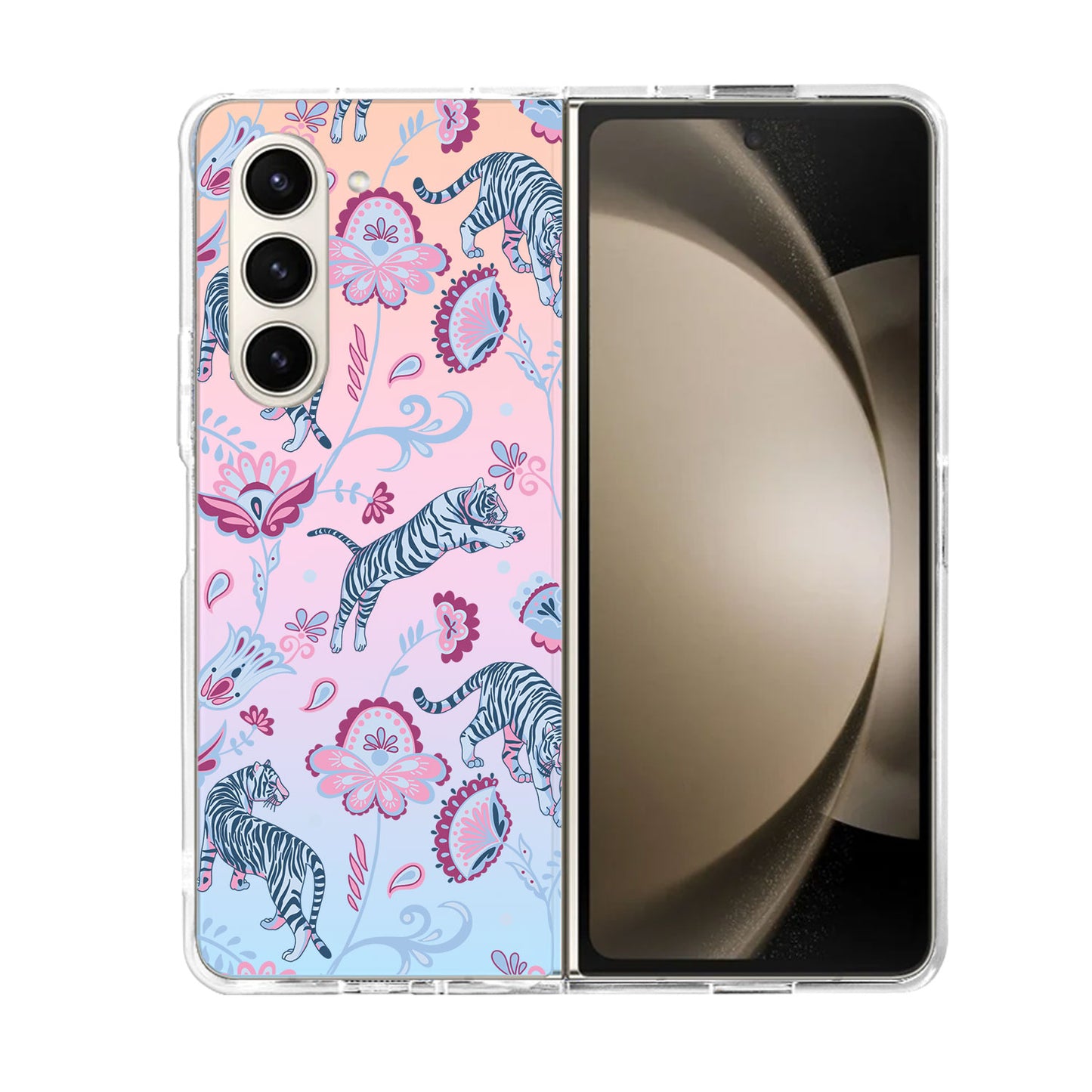 Android Flip / Fold Rearguard Holo - Tiger & Floral 3.0