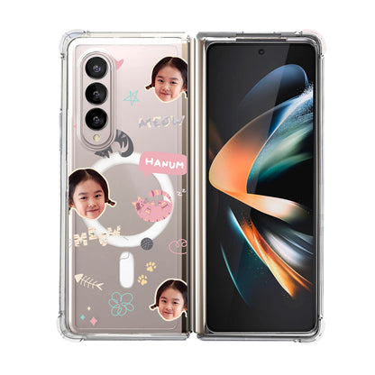 Android Flip / Fold Rearguard Hybrid - Face Grid Kitty