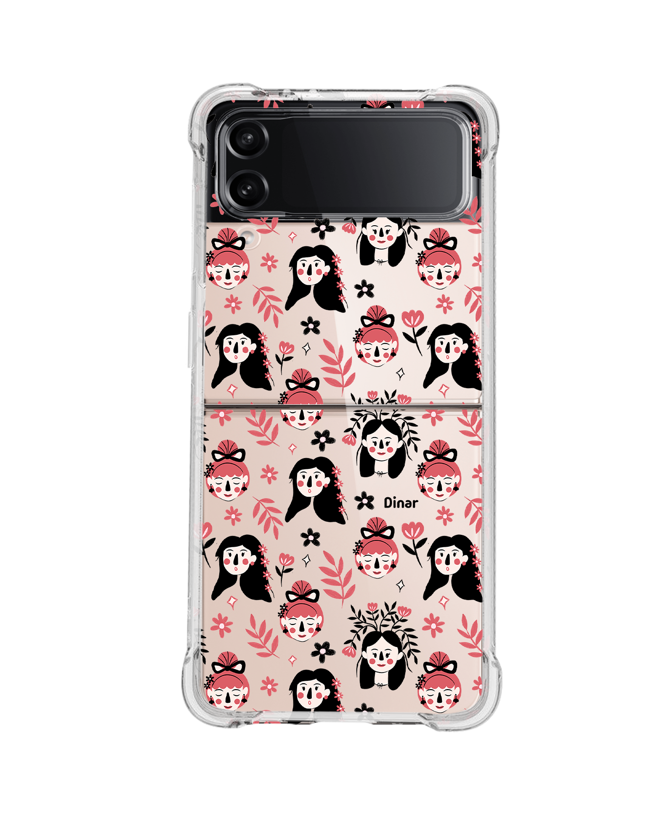 Android Flip / Fold Case - Flowery Faces