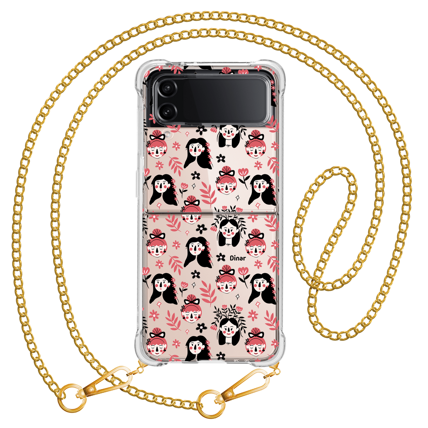 Android Flip / Fold Case - Flowery Faces