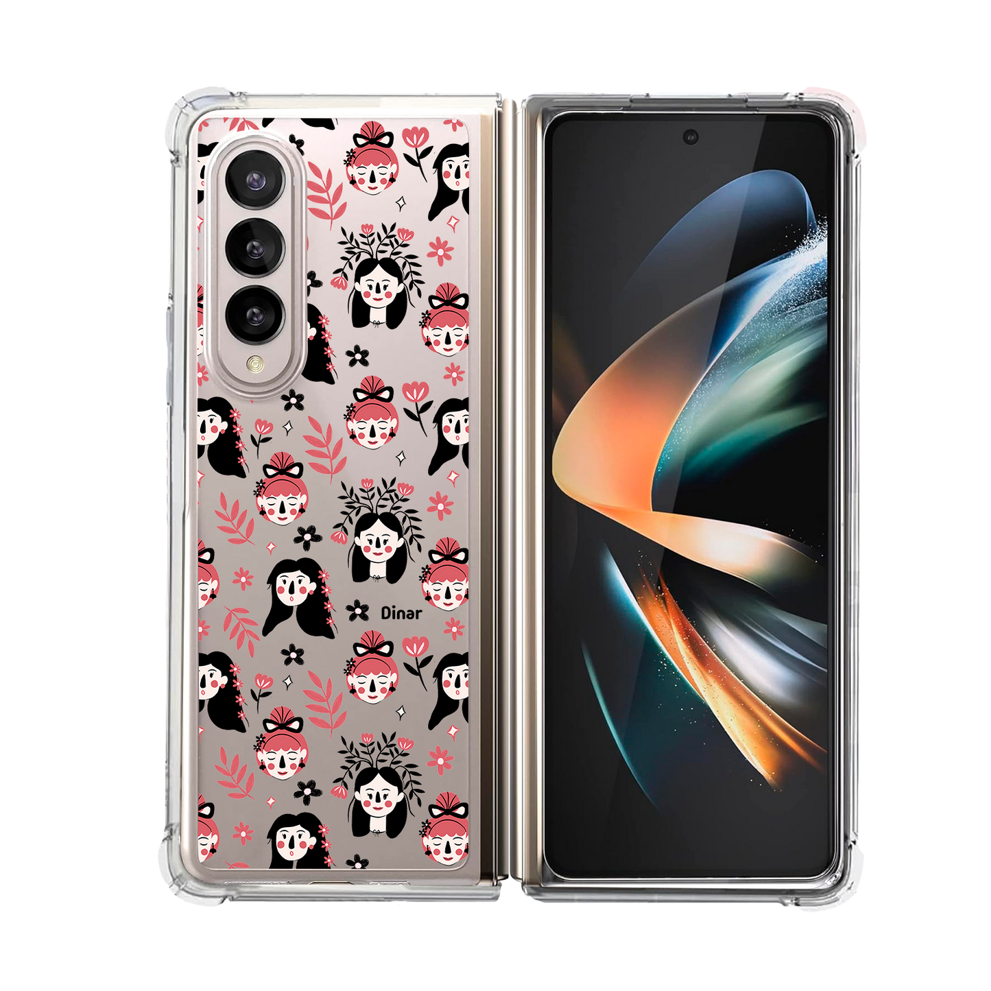 Android Flip / Fold Case - Flowery Faces