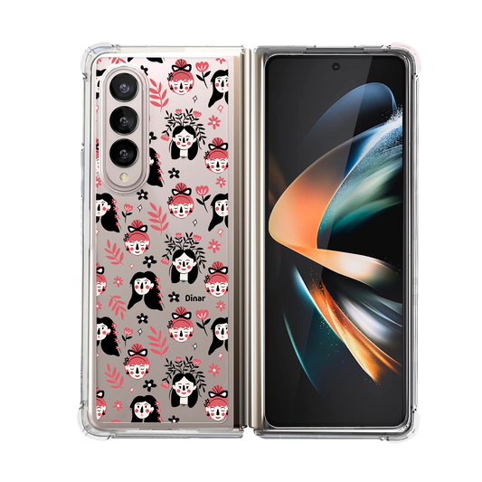 Android Flip / Fold Case - Flowery Faces