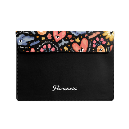 Vegan Leather Sleeve - Abstract Lovers