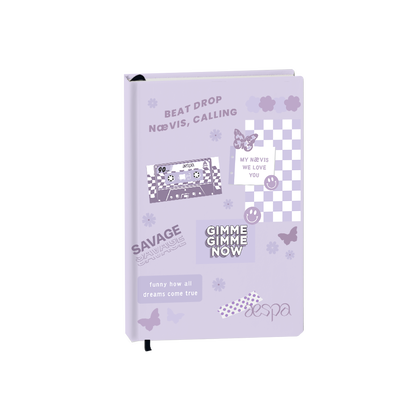 Hardcover Bookpaper Journal - Aespa Song Lyrics (with Elastic Band & Bookmark)