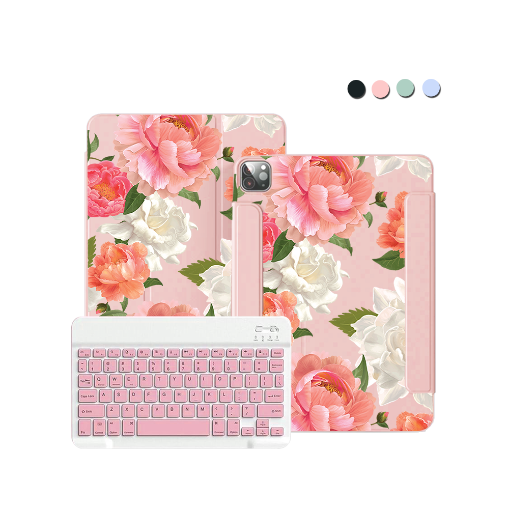 iPad / Android Tab Wireless Keyboard Flipcover - August Peony