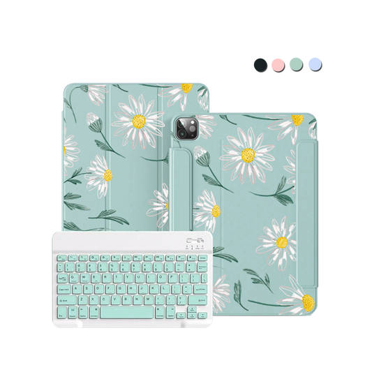 iPad Wireless Keyboard Flipcover - April Daisy