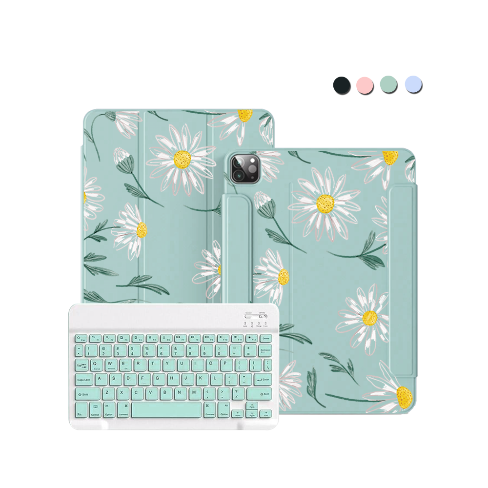 iPad Wireless Keyboard Flipcover - April Daisy