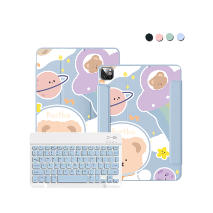 iPad / Android Tab Wireless Keyboard Flipcover - Astro Bear