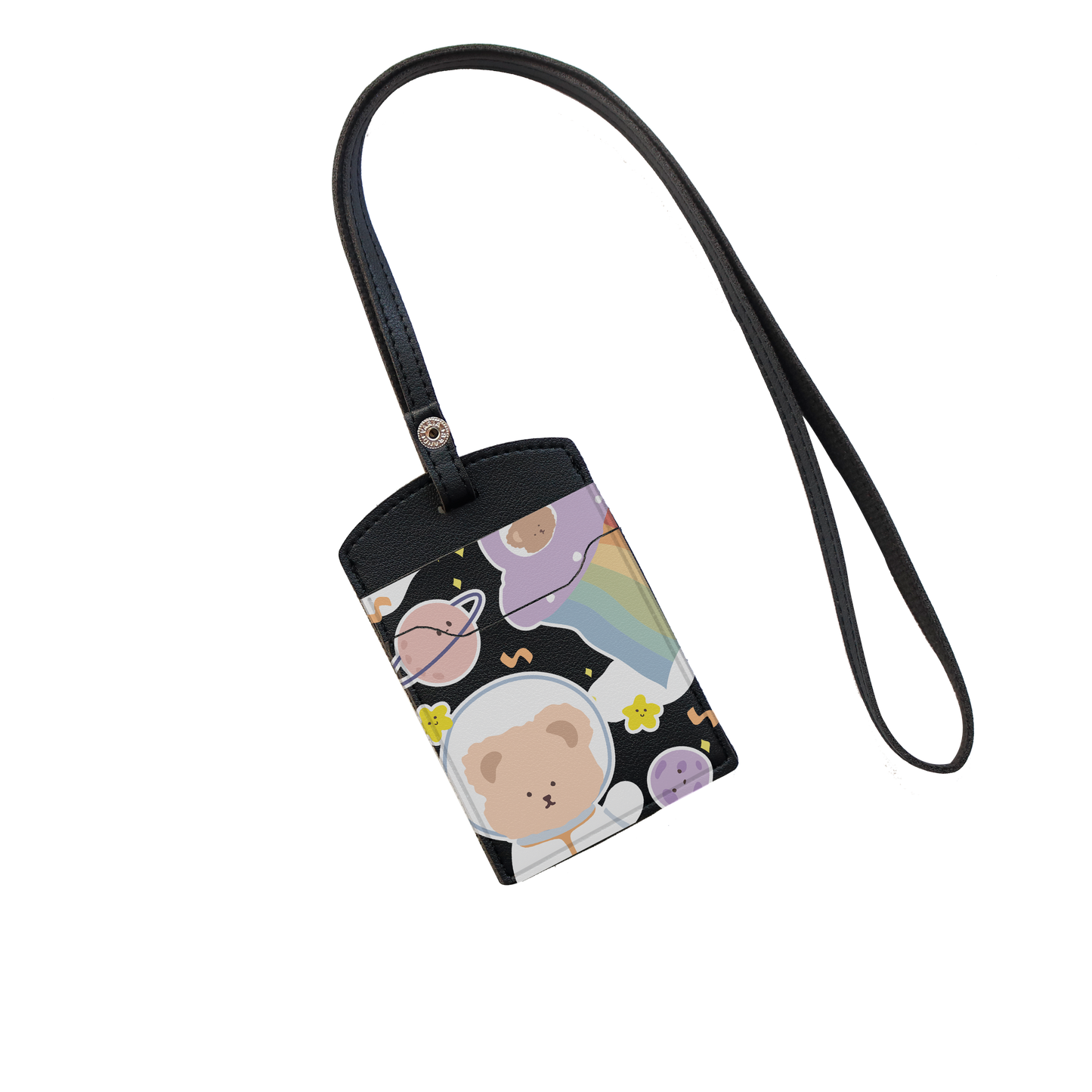 Vegan Leather Lanyard - Astro Bear