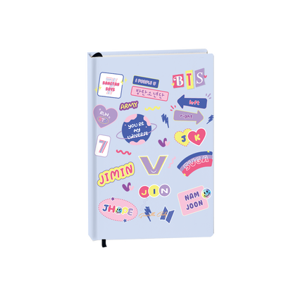 Hardcover Bookpaper Journal - BTS Members (with Elastic Band & Bookmark)