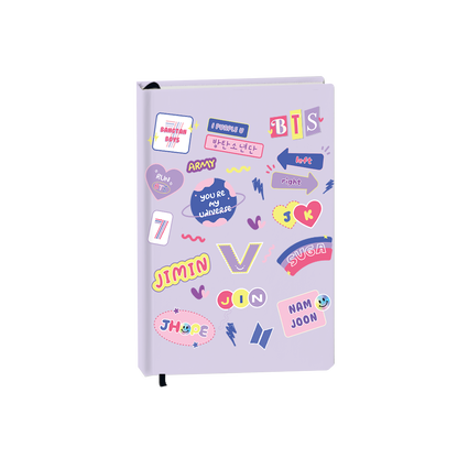 Hardcover Bookpaper Journal - BTS Members (with Elastic Band & Bookmark)