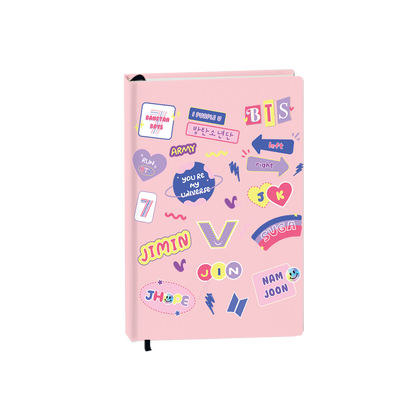 Hardcover Bookpaper Journal - BTS Members (with Elastic Band & Bookmark)