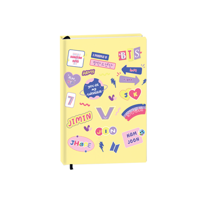Hardcover Bookpaper Journal - BTS Members (with Elastic Band & Bookmark)