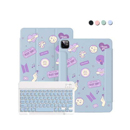iPad / Android Tab Wireless Keyboard Flipcover - BTS Sticker