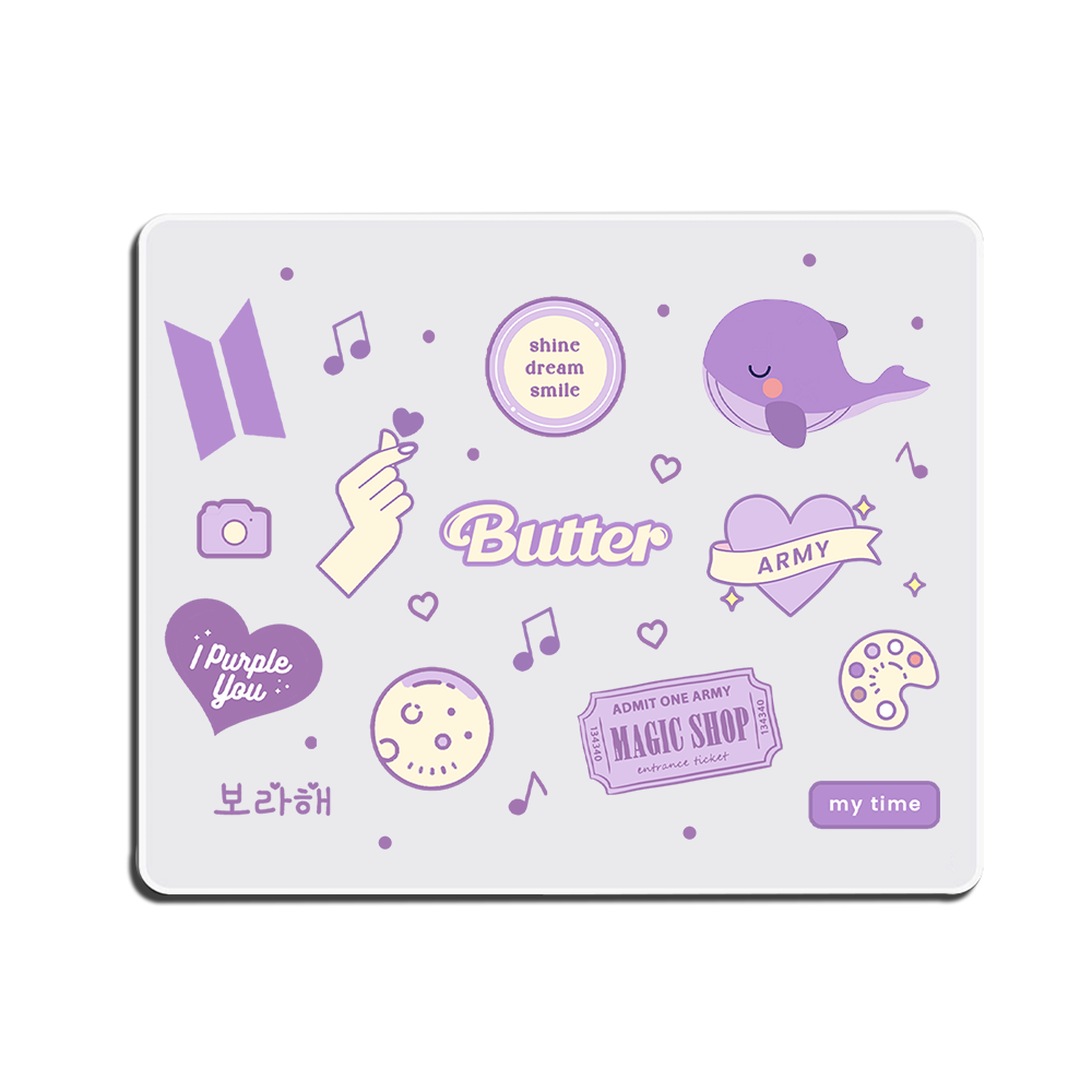 Metal Aluminum Mousepad - BTS Sticker Pack