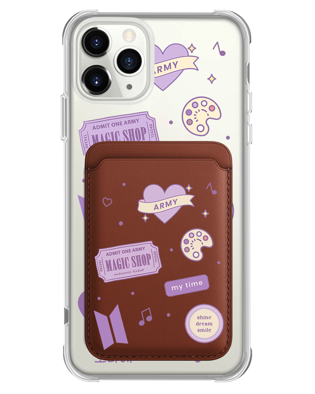 iPhone Magnetic Wallet Case - BTS Sticker Pack