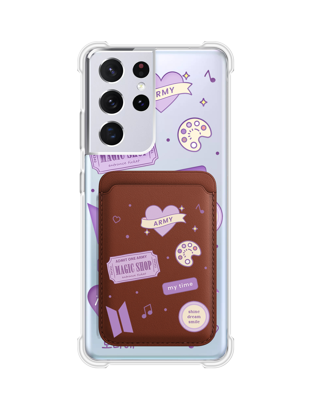 Android Magnetic Wallet Case - BTS Sticker Pack