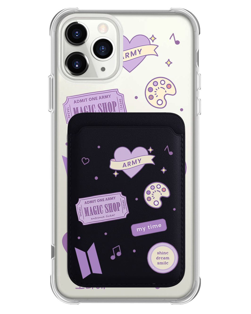 iPhone Magnetic Wallet Case - BTS Sticker Pack