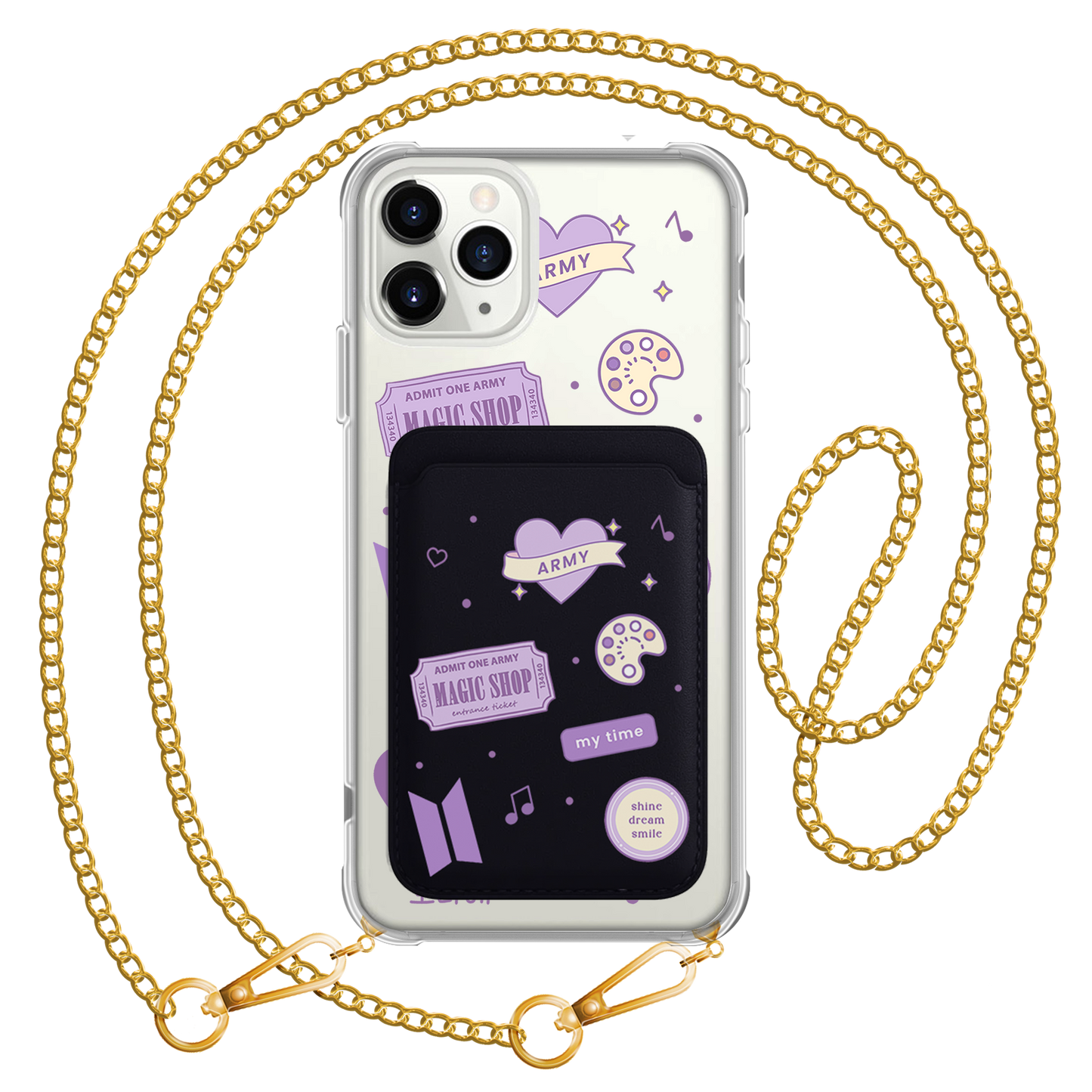 iPhone Magnetic Wallet Case - BTS Sticker Pack