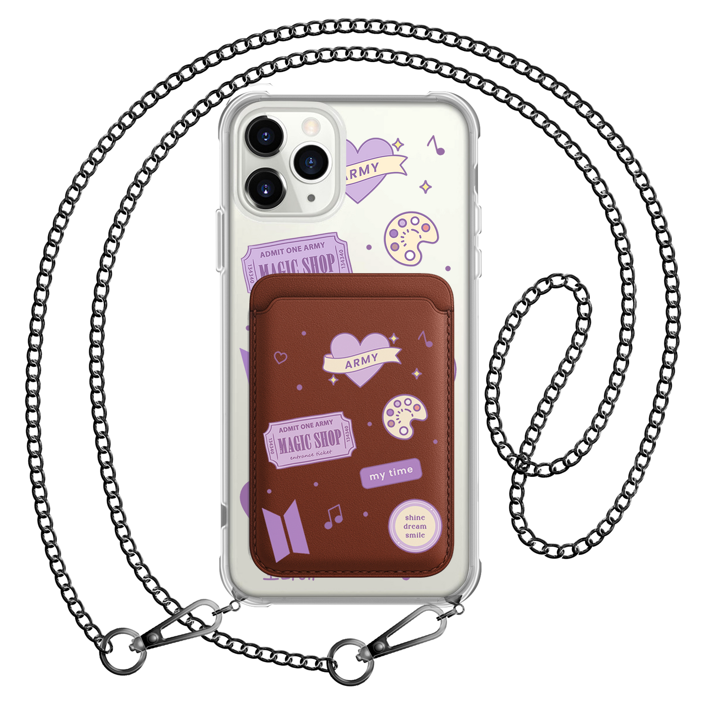 iPhone Magnetic Wallet Case - BTS Sticker Pack