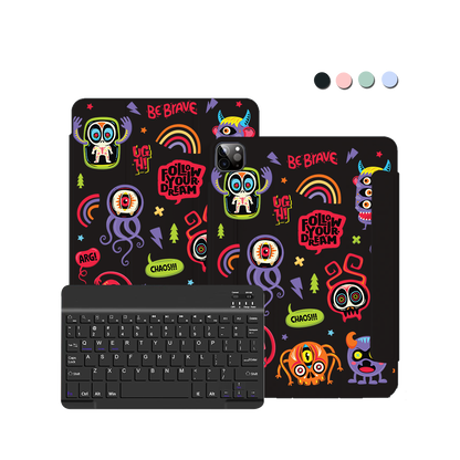 iPad / Android Tab Wireless Keyboard Flipcover - Baby Monster