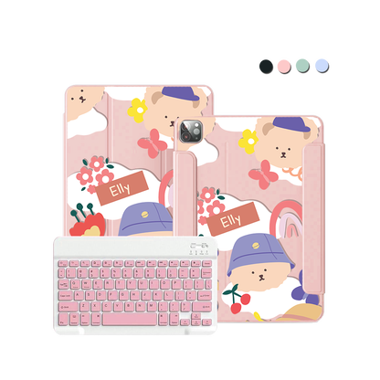 iPad / Android Tab Wireless Keyboard Flipcover - Bear in Style