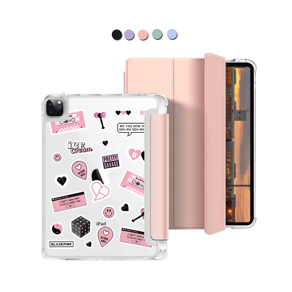iPad Macaron Flip Cover - Blackpink Sticker Pack