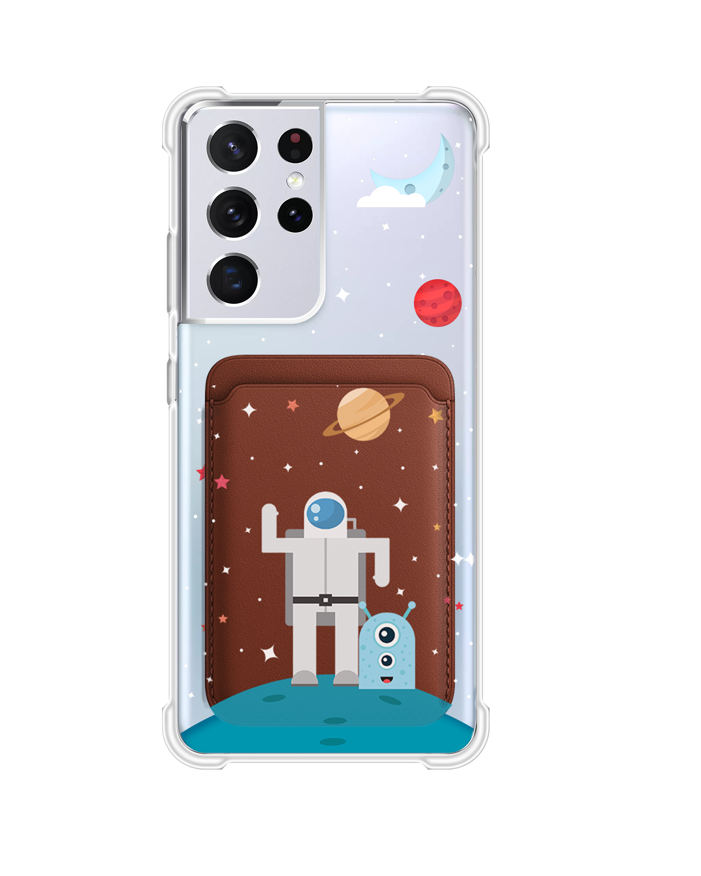 Android Magnetic Wallet Case - Blue Alien