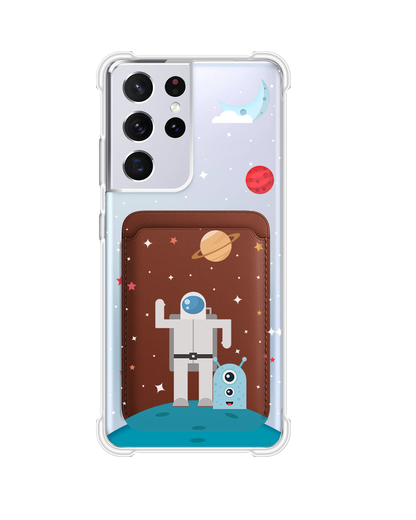 Android Magnetic Wallet Case - Blue Alien