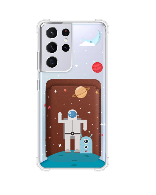 Android Magnetic Wallet Case - Blue Alien