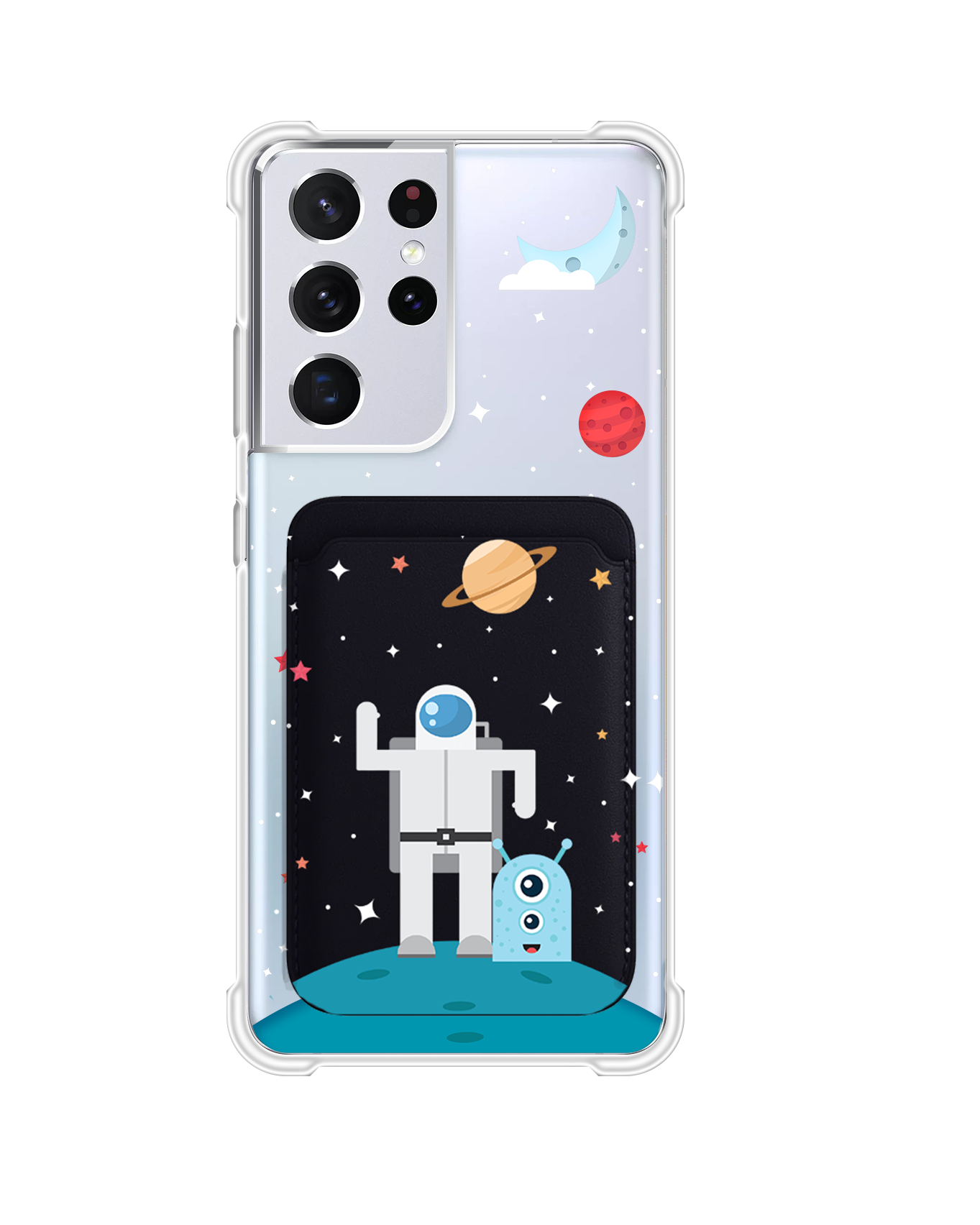 Android Magnetic Wallet Case - Blue Alien