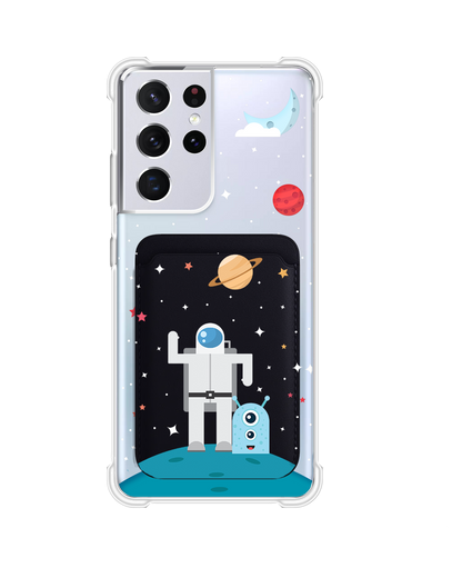 Android Magnetic Wallet Case - Blue Alien