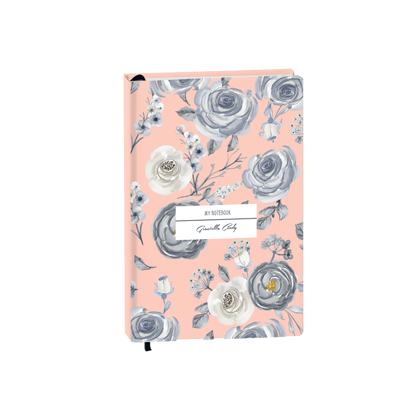 Hardcover Bookpaper Journal - Blue Rose (with Elastic Band & Bookmark)