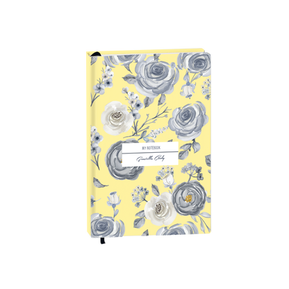 Hardcover Bookpaper Journal - Blue Rose (with Elastic Band & Bookmark)