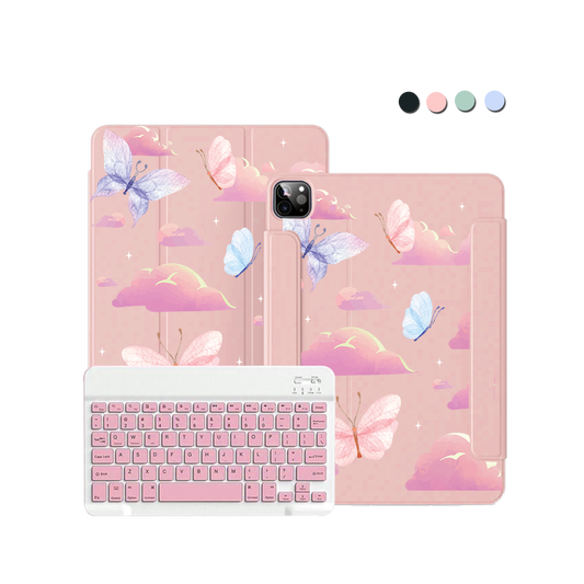 iPad / Android Tab Wireless Keyboard Flipcover - Butterfly & Clouds