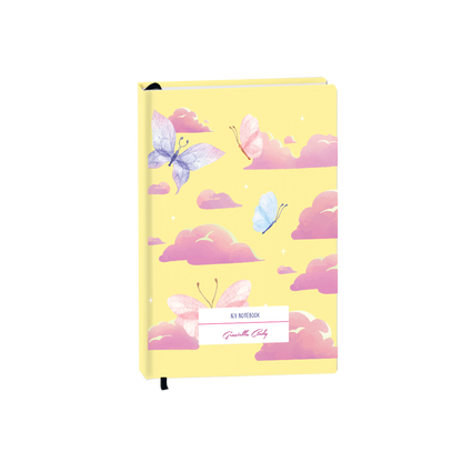 Hardcover Bookpaper Journal - Butterfly & Clouds (with Elastic Band & Bookmark)
