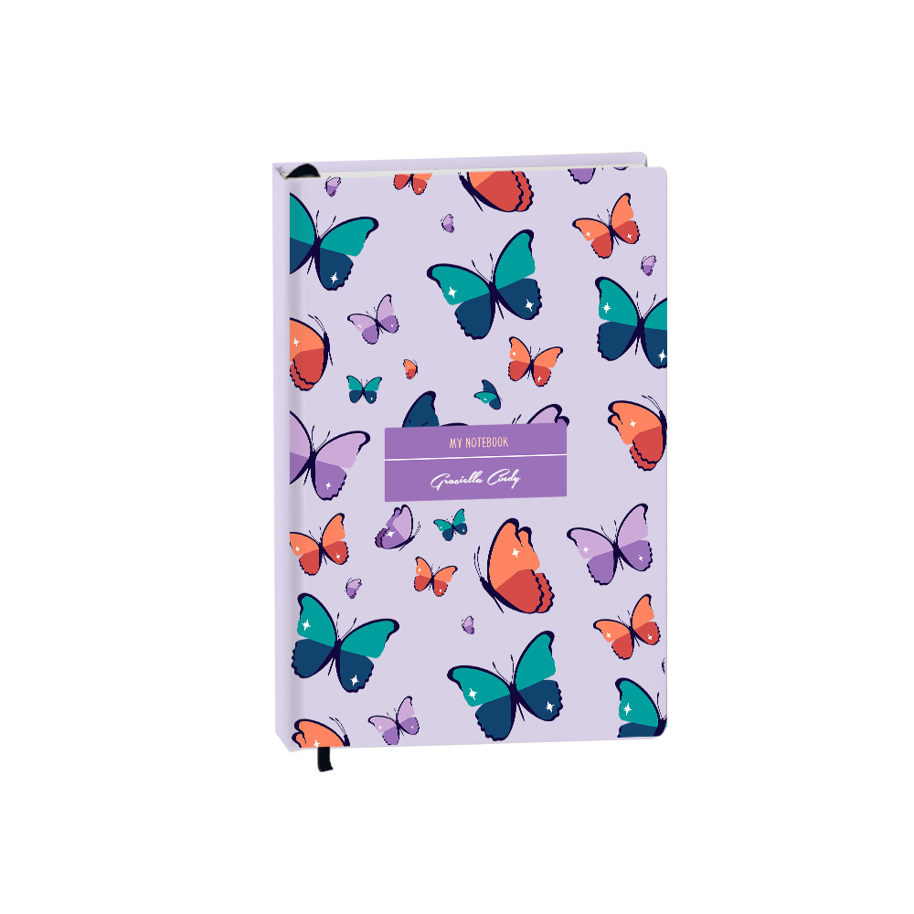 Hardcover Bookpaper Journal - Butterfly (with Elastic Band & Bookmark)