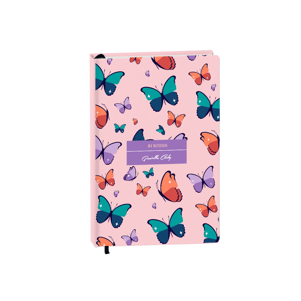 Hardcover Bookpaper Journal - Butterfly (with Elastic Band & Bookmark)