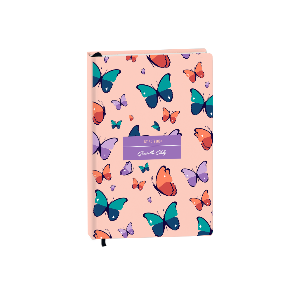 Hardcover Bookpaper Journal - Butterfly (with Elastic Band & Bookmark)