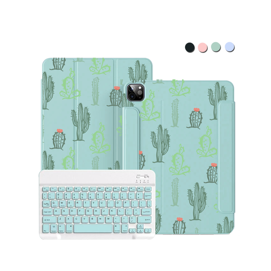 iPad / Android Tab Wireless Keyboard Flipcover - Cactus