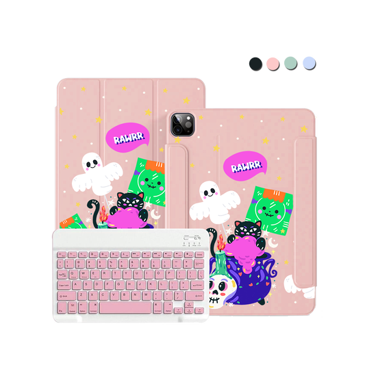 iPad / Android Tab Wireless Keyboard Flipcover - Cat Monster