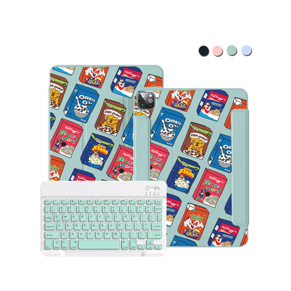 iPad / Android Tab Wireless Keyboard Flipcover - Cereal Boxes