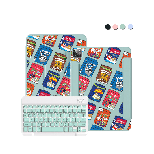iPad Wireless Keyboard Flipcover - Cereal Boxes