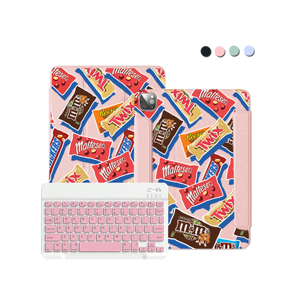 iPad / Android Tab Wireless Keyboard Flipcover - Choco Sweet