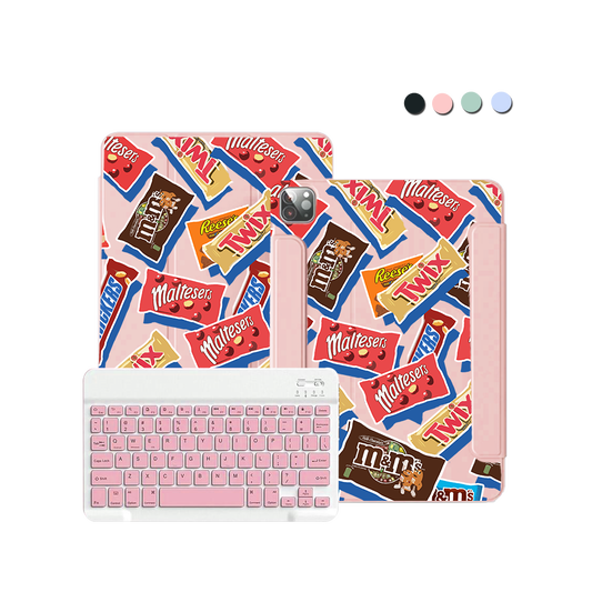 iPad / Android Tab Wireless Keyboard Flipcover - Choco Sweet