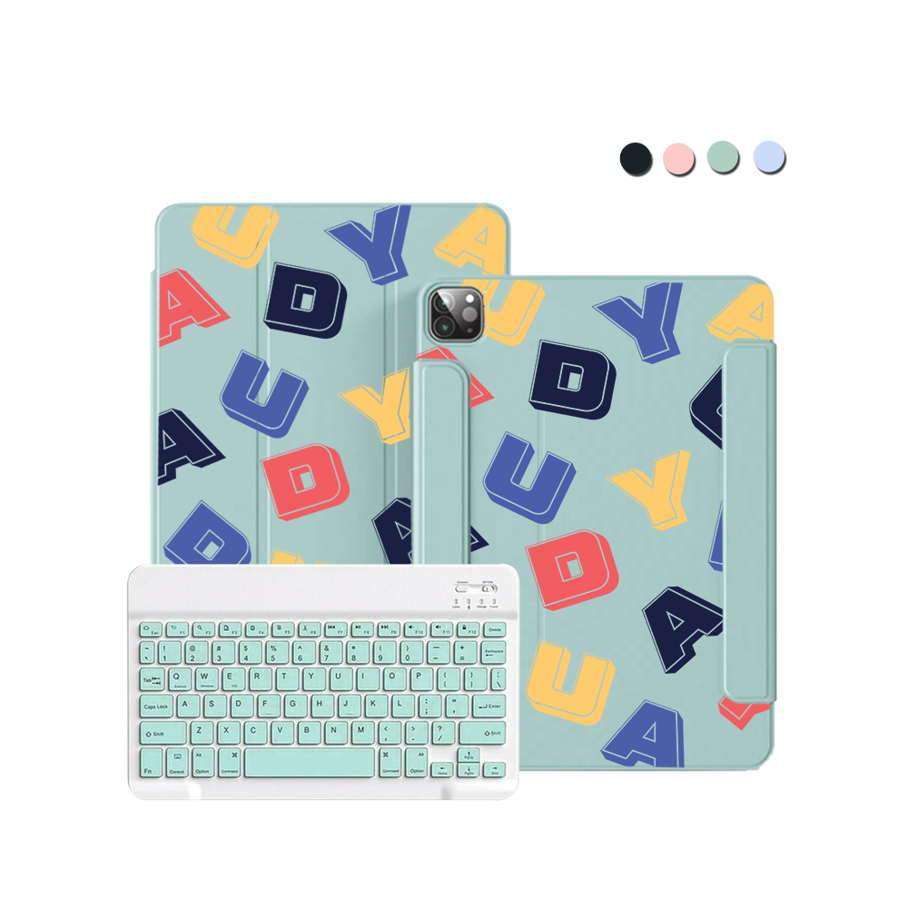 iPad / Android Tab Wireless Keyboard Flipcover - Cool Monogram