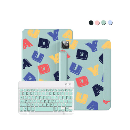 iPad / Android Tab Wireless Keyboard Flipcover - Cool Monogram