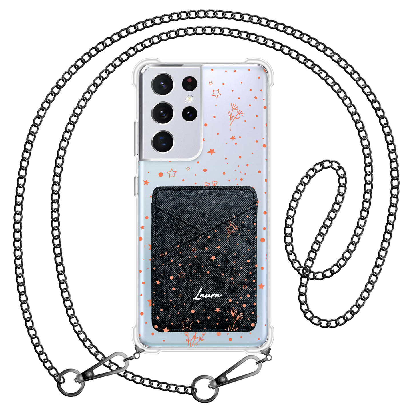 Android Phone Wallet Case - Coral Constellation